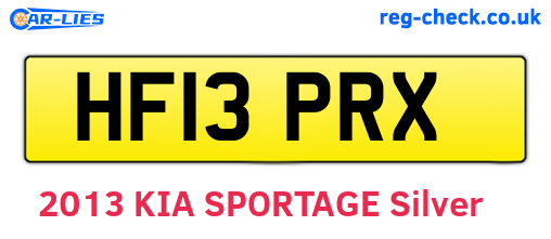 HF13PRX are the vehicle registration plates.