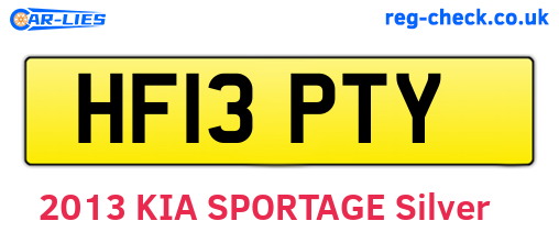 HF13PTY are the vehicle registration plates.