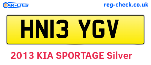 HN13YGV are the vehicle registration plates.