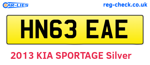 HN63EAE are the vehicle registration plates.