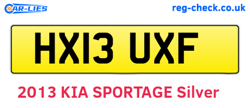 HX13UXF are the vehicle registration plates.