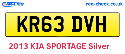 KR63DVH are the vehicle registration plates.