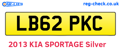 LB62PKC are the vehicle registration plates.