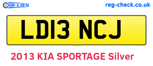 LD13NCJ are the vehicle registration plates.