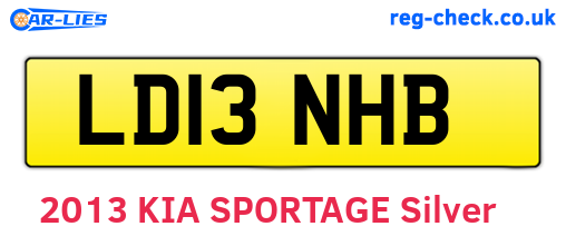 LD13NHB are the vehicle registration plates.