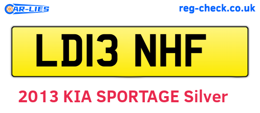 LD13NHF are the vehicle registration plates.