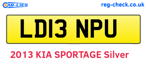 LD13NPU are the vehicle registration plates.