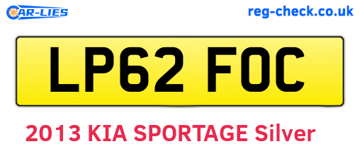 LP62FOC are the vehicle registration plates.