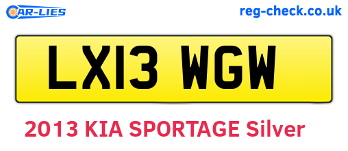 LX13WGW are the vehicle registration plates.