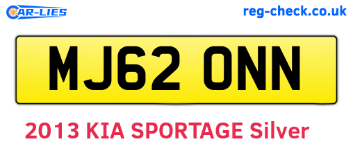 MJ62ONN are the vehicle registration plates.