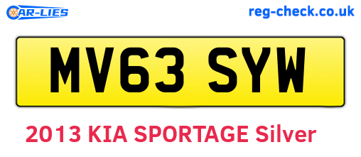 MV63SYW are the vehicle registration plates.