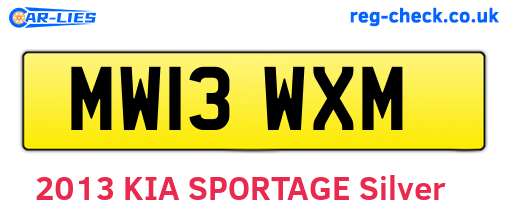 MW13WXM are the vehicle registration plates.