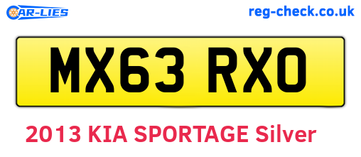 MX63RXO are the vehicle registration plates.