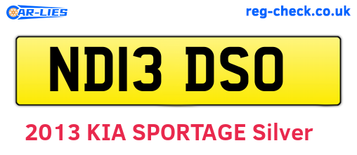 ND13DSO are the vehicle registration plates.