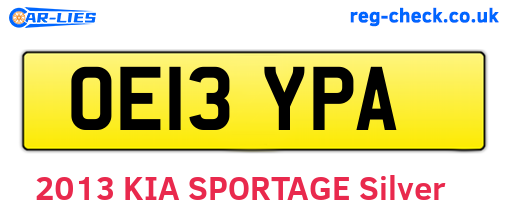 OE13YPA are the vehicle registration plates.