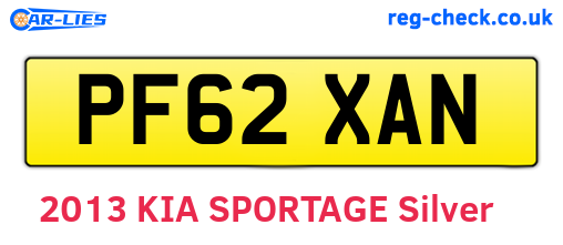 PF62XAN are the vehicle registration plates.