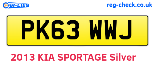 PK63WWJ are the vehicle registration plates.