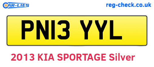 PN13YYL are the vehicle registration plates.