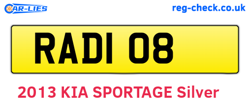 RAD108 are the vehicle registration plates.