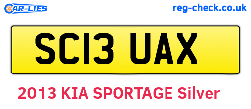SC13UAX are the vehicle registration plates.