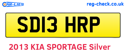 SD13HRP are the vehicle registration plates.