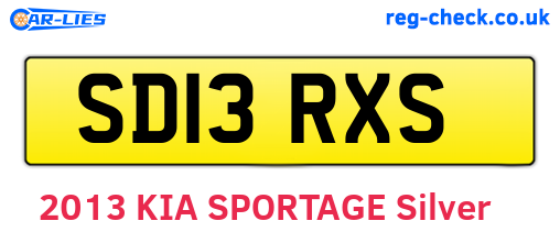 SD13RXS are the vehicle registration plates.