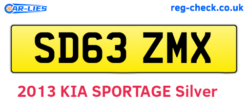 SD63ZMX are the vehicle registration plates.