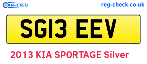 SG13EEV are the vehicle registration plates.
