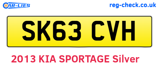 SK63CVH are the vehicle registration plates.
