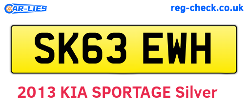 SK63EWH are the vehicle registration plates.