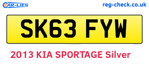 SK63FYW are the vehicle registration plates.