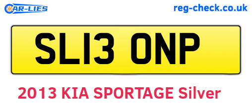 SL13ONP are the vehicle registration plates.