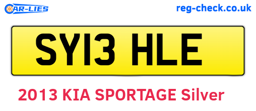 SY13HLE are the vehicle registration plates.