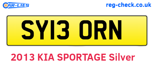 SY13ORN are the vehicle registration plates.