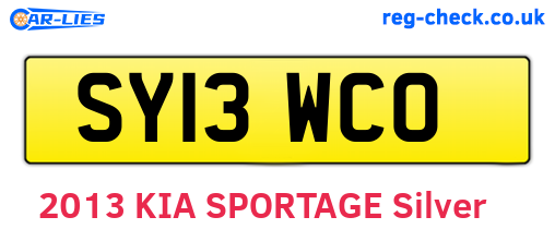 SY13WCO are the vehicle registration plates.