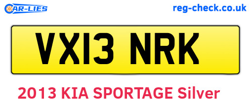VX13NRK are the vehicle registration plates.
