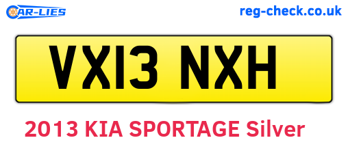 VX13NXH are the vehicle registration plates.
