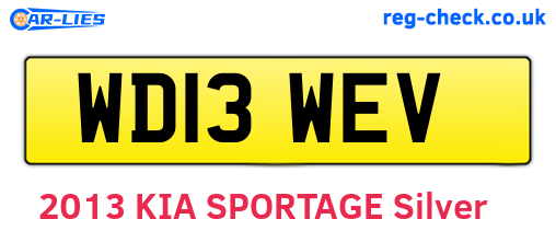 WD13WEV are the vehicle registration plates.