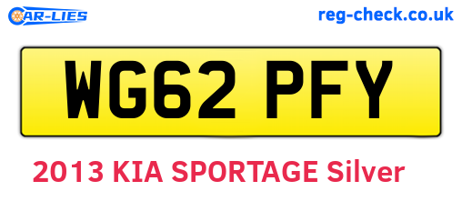 WG62PFY are the vehicle registration plates.