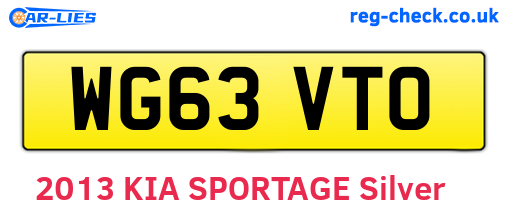 WG63VTO are the vehicle registration plates.