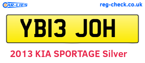 YB13JOH are the vehicle registration plates.