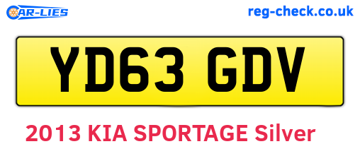 YD63GDV are the vehicle registration plates.