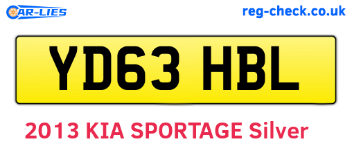 YD63HBL are the vehicle registration plates.