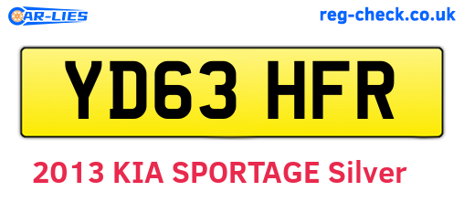YD63HFR are the vehicle registration plates.