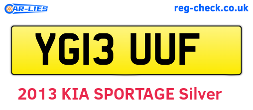 YG13UUF are the vehicle registration plates.