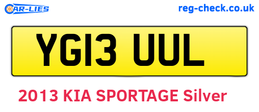 YG13UUL are the vehicle registration plates.