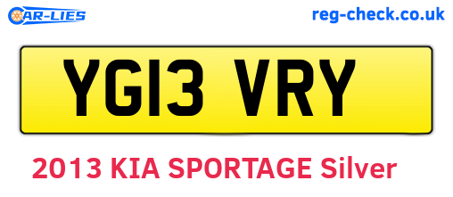YG13VRY are the vehicle registration plates.