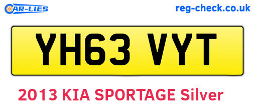 YH63VYT are the vehicle registration plates.