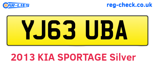 YJ63UBA are the vehicle registration plates.