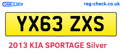 YX63ZXS are the vehicle registration plates.